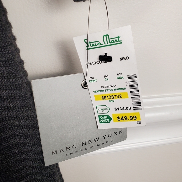 Marc New York Gray V-Neck Knit Dress.  NWT. MED. #0163 - Picture 6 of 12